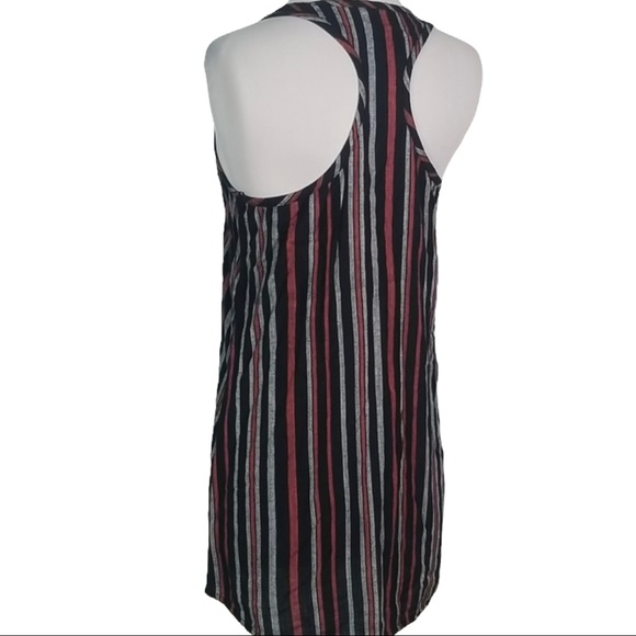 Roxy 📌Sz small navy blue & red striped tunic tank, tassels on bottom scoop neck - Picture 4 of 5